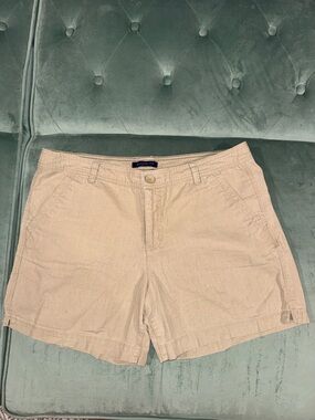 Bandolino Beige Women's Bermuda Shorts - Casual Flat Front